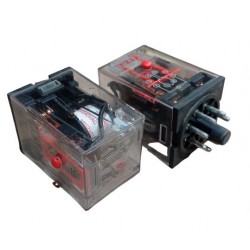 Relé base octal 250V 10A 2CO bob 24VDC c/led c/test