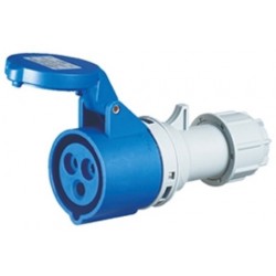 Enchufe Hembra, volante, 2P+T, 32A, IP44