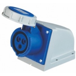 Enchufe Hembra Fijo Sobrepuesto, 2P+T, 63A, IP67