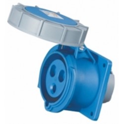 Enchufe Hembra Fijo Embutido, 2P+T, 63A, IP67