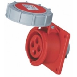 Enchufe Hembra Fijo Embutido, 3P+T, 63A, IP67