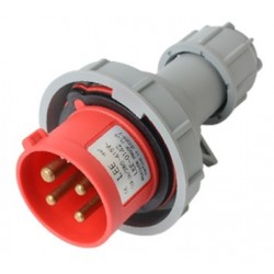 Enchufe Macho, volante, 3P+T, 125A, IP67