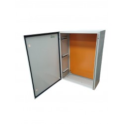 Caja metal camel 1200x800x250mm RAL7032 placa naranja IP65