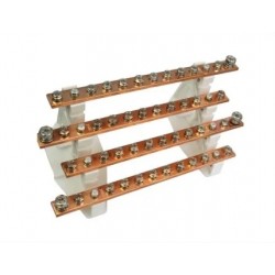 Repartidor 4P 10 salidas, 200A 500Vac 20kA placa y riel