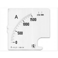 Escala AC p/amperimetro maxima demanda, 0-300A, 96X96mm