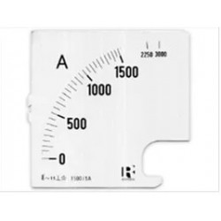 Escala AC p/amperimetro maxima demanda, 0-500A, 96X96mm