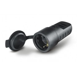 Enchufe hembra volante Schuko 2P+T 10/16A cuerpo goma, IP44