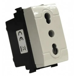 Modulo enchufe hembra 2P+T 10/16A 250V, gris