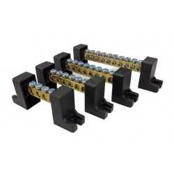 Regleta simple 10x16mm² NO aislada, montaje a placa 63A