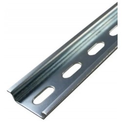 Riel DIN TS-35 acero zincado 35x7.5mm, perforado (tira 1m)