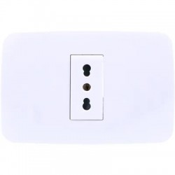 Placa Armada Toma Corriente Simple 10/16A 1M BL ORIGEN