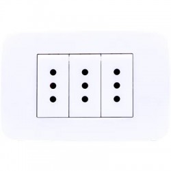 Placa Armada Toma Corriente Triple 10A 3M BL ORIGEN