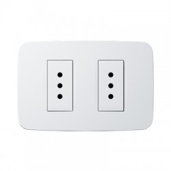 Placa Armada Toma Corriente Doble 10A 2M BL ORIGEN