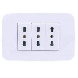 Placa Armada Toma Corriente Triple 10/16A 3M BL ORIGEN