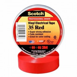 Cinta Scotch 35 3M, 19mmx20mtsx0.18mm, Roja
