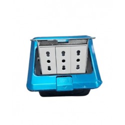Caja de Piso, pop-up, metal, 3 enchufes 10/16A