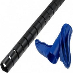 Espiral plastico negro c/abertura 16.0mm (caja 25m)