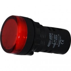 Piloto LED 22mm, 220V AC, rojo