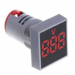 Voltímetro LED 22mm Display Rectangular 50-500V AC