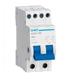 Transferencia manual,2P, 1-0-2 riel din 32A, uso industrial